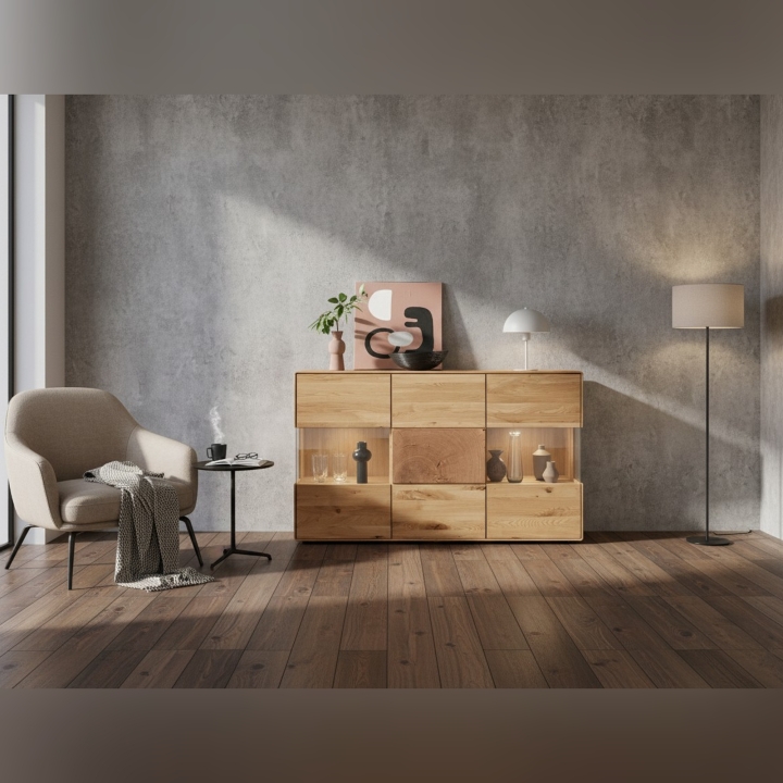 Komoda Essenza II lity dziki dąb