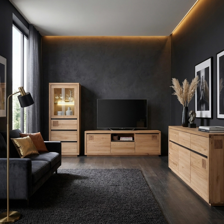 Szafka RTV II dębowa Fende