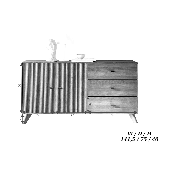 Komoda bukowa I Doryda buk tabak