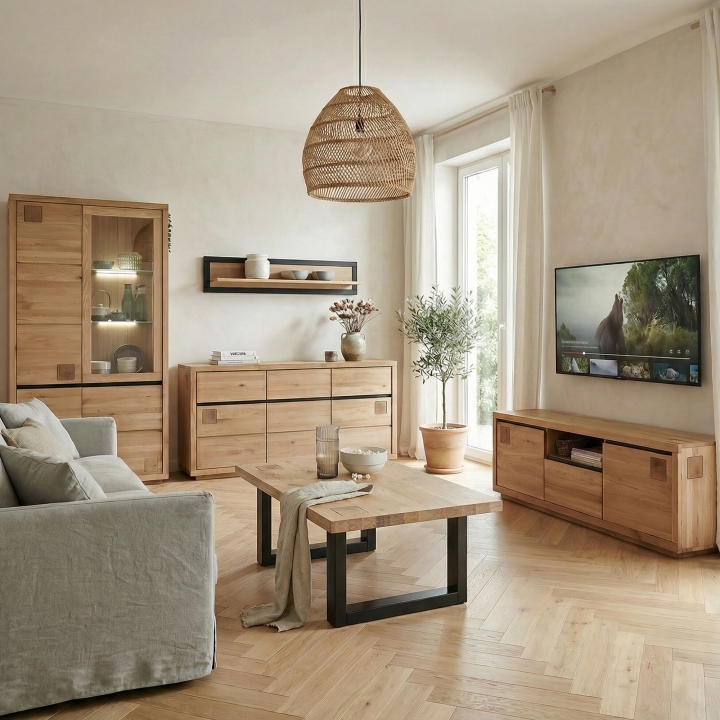 Półka wisząca dębowa I Fende 120 cm