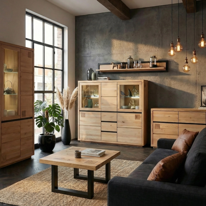 Półka wisząca dębowa II Fende 170 cm