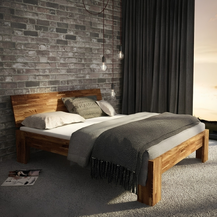 Łóżko dębowe Montana 180x200 rustical