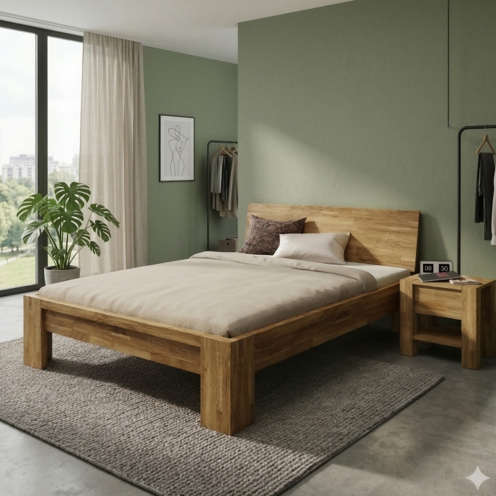 Łóżko dębowe Montana 90x200 rustical