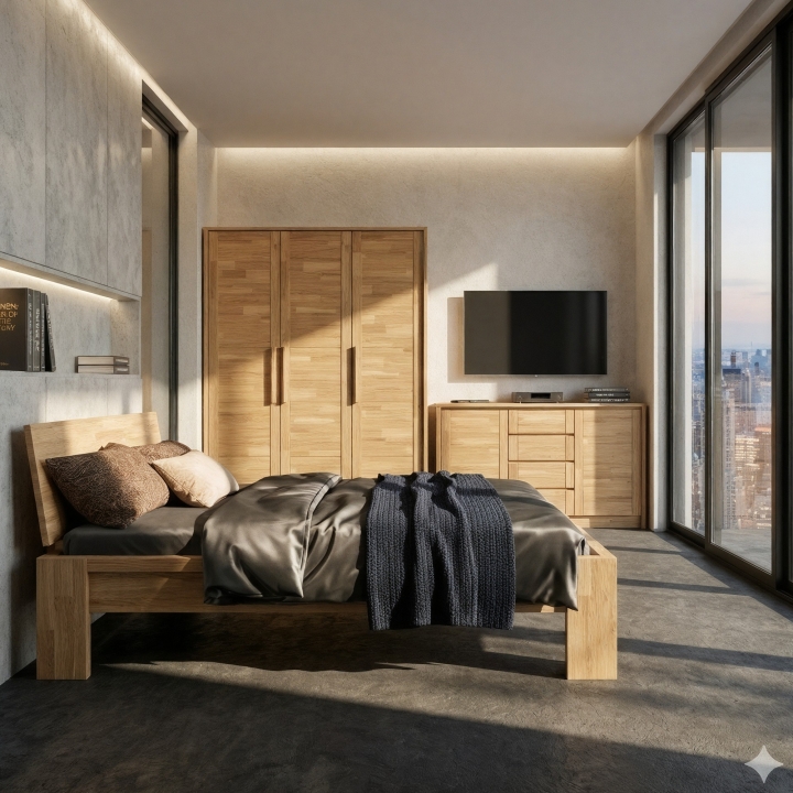 Łóżko dębowe Montana 90x200