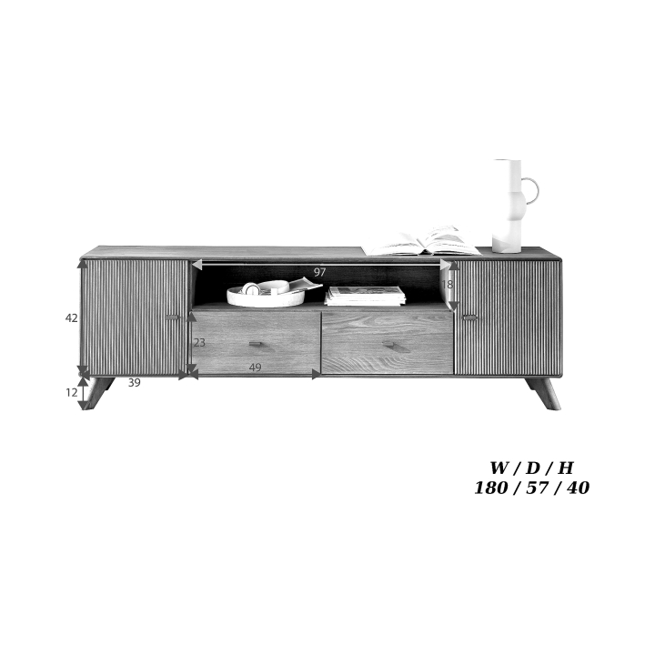 Szafka RTV bukowa II Doryda buk tabak