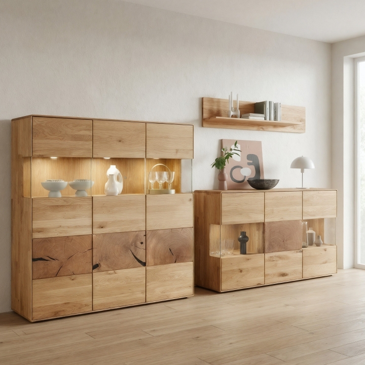 Półka wisząca  Essenza lity dziki dąb 125 cm