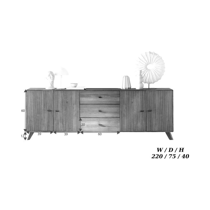 Komoda bukowa III Doryda buk tabak