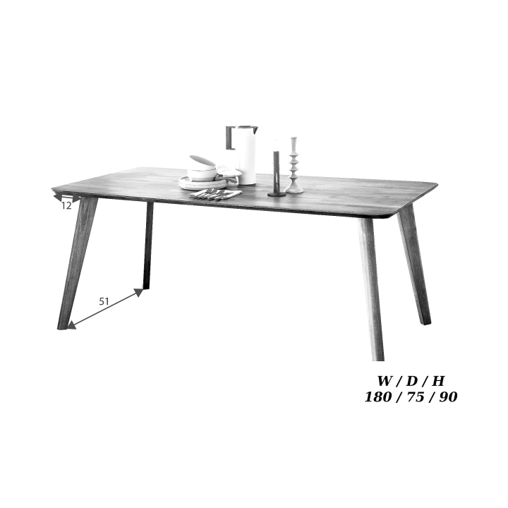 Stół bukowy Doryda buk tabak 180x90