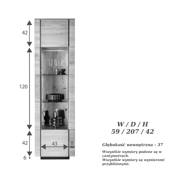 Witryna dębowa I Corazon