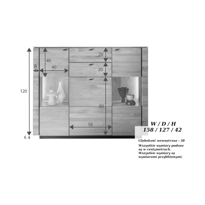 Kredens dębowy II Corazon