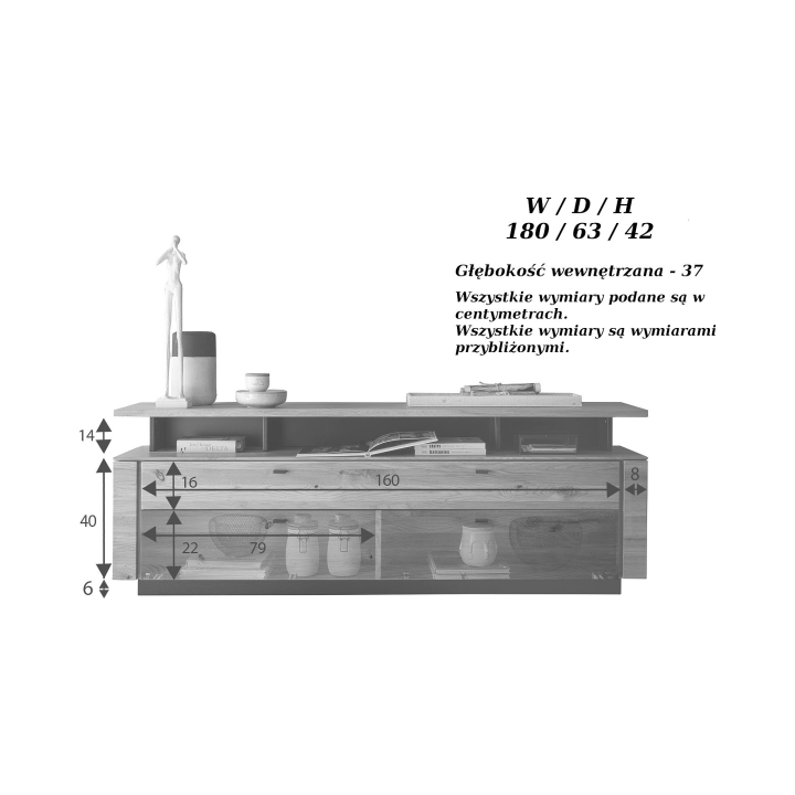 Szafka RTV I dębowa Corazon
