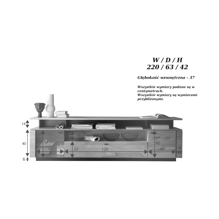 Szafka RTV dębowa II Corazon