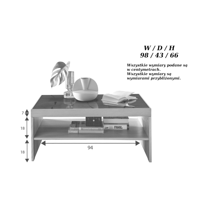 Stolik kawowy dębowy II Corazon