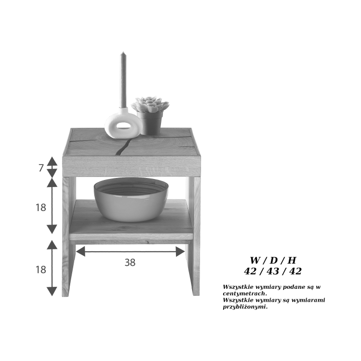 Stolik kawowy dębowy III Corazon