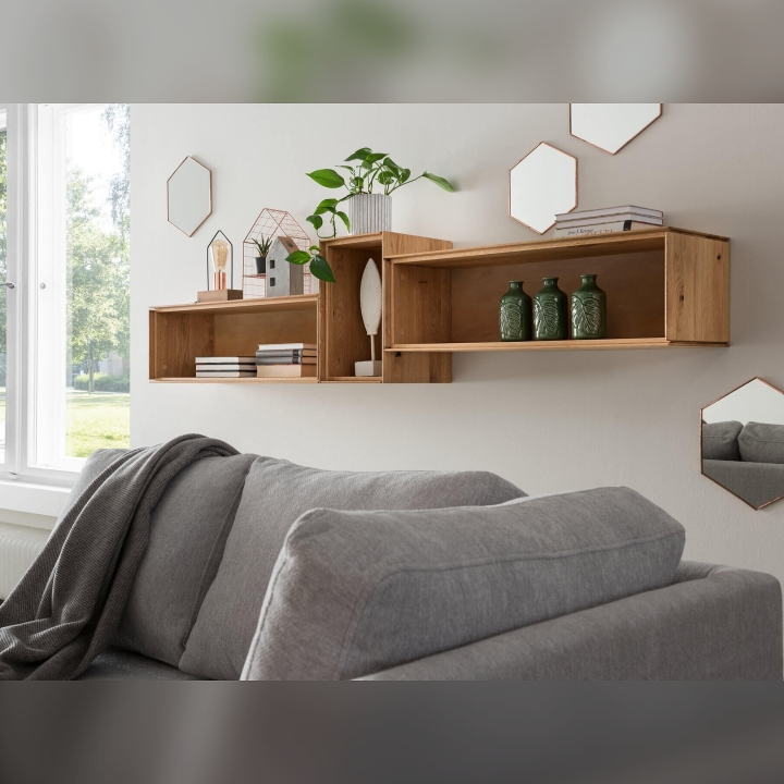 Półka wisząca dębowa II Momos 85 cm