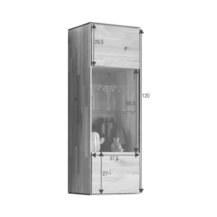 Witryna wisząca dębowa Momos