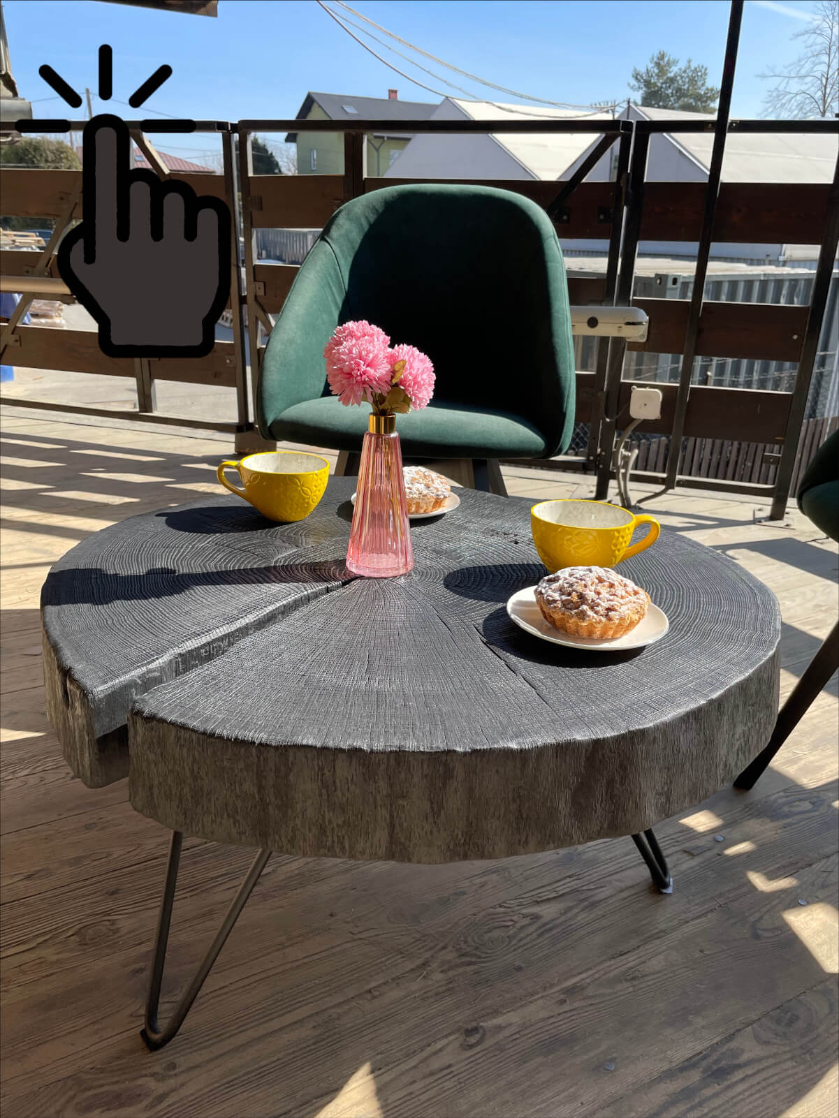 Stolik kawowy palone drewno