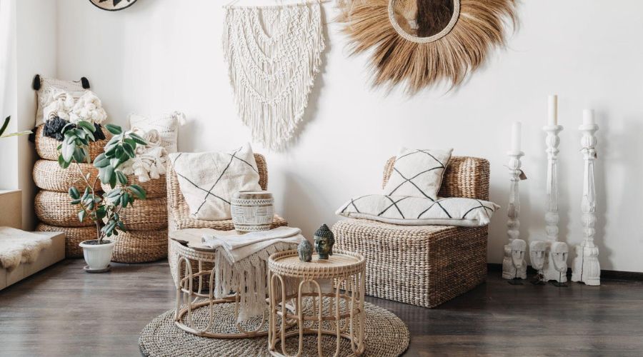 POKÓJ DZIENNY W STYLU BOHO