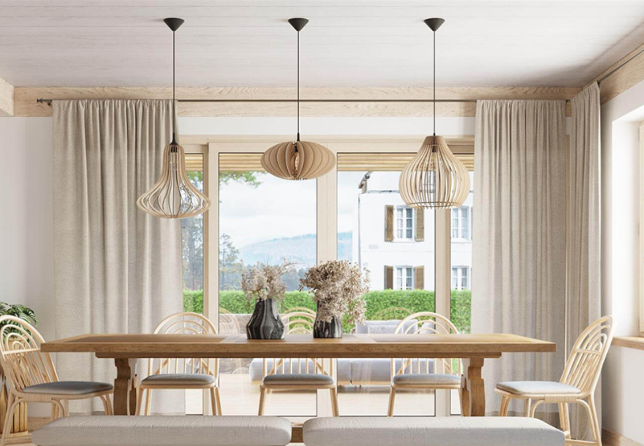 Salon w stylu scandi boho.