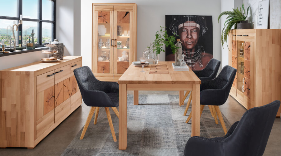 Meble z drewna bukowego do jadalni